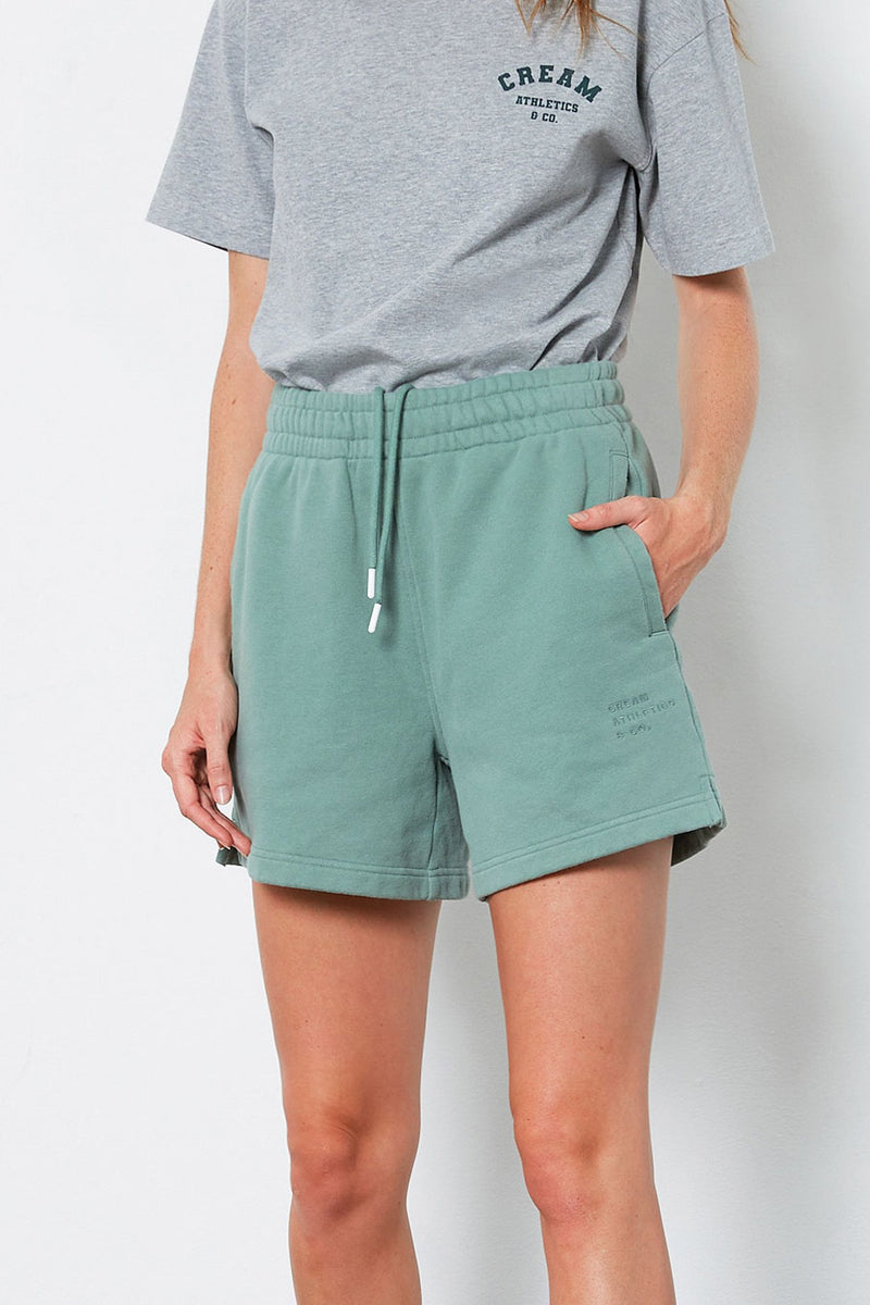 Anna high-rise french terry shorts sage