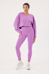 Alexa oversized sleeve crop top lilac