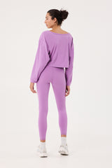 Alexa oversized sleeve crop top lilac