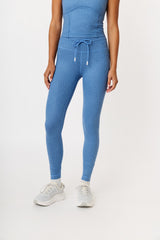 Aria 7/8 length legging ocean blue herringbone