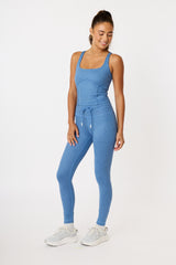 Cream Yoga - Aria 7/8 length legging ocean blue herringbone