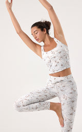 Cream Yoga - Aria 7/8 length leggings daylight dahlia