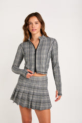 Astra zip jacket plaid
