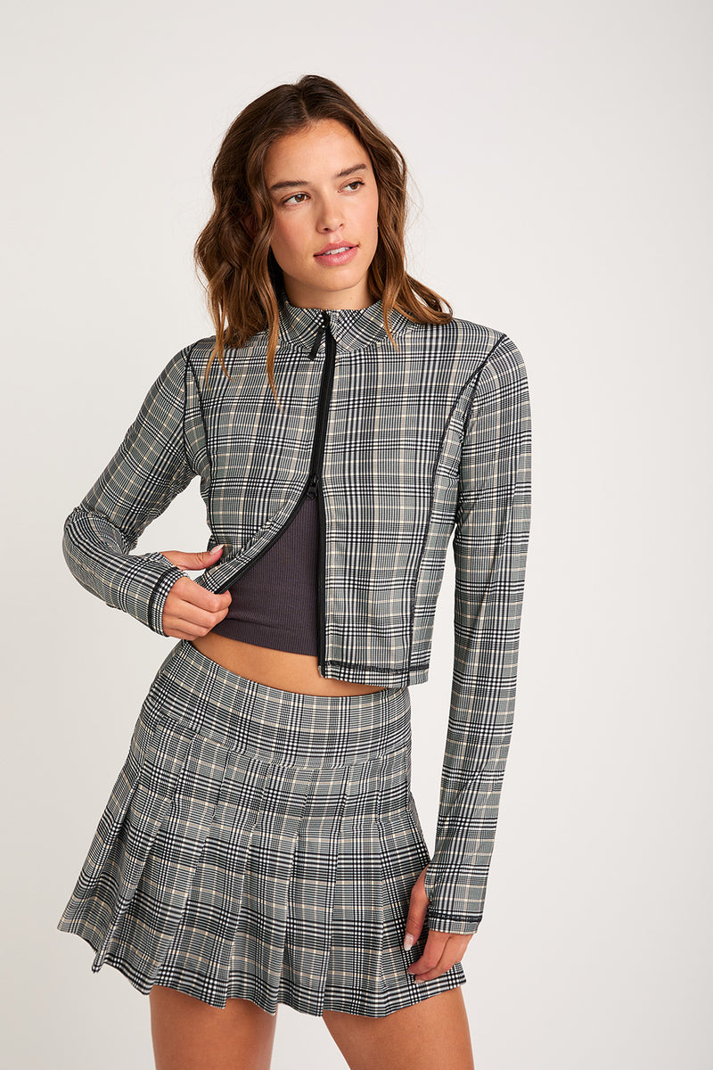 Astra zip jacket plaid