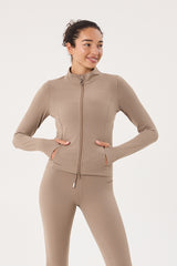 Cream Yoga - Astra zip jacket taupe