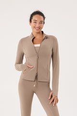Astra zip jacket taupe