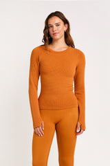 Cream Yoga - Avery ls thermal top caramel