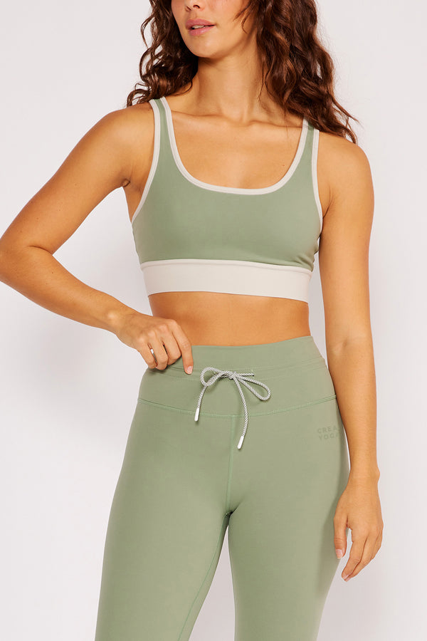 Blake contrast binding sports bra jade