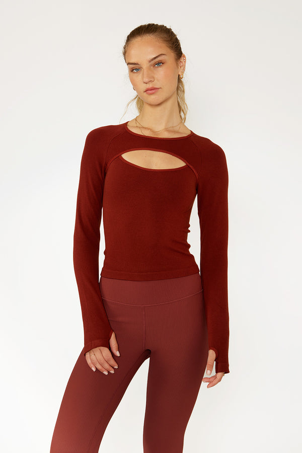 Charlotte ls cutout top wine