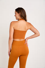 Ciara halter bra tank caramel
