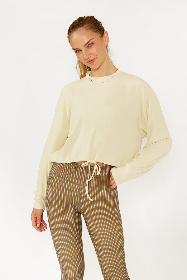 Cram Yoga - Clover long-sleeve cropped tee butter