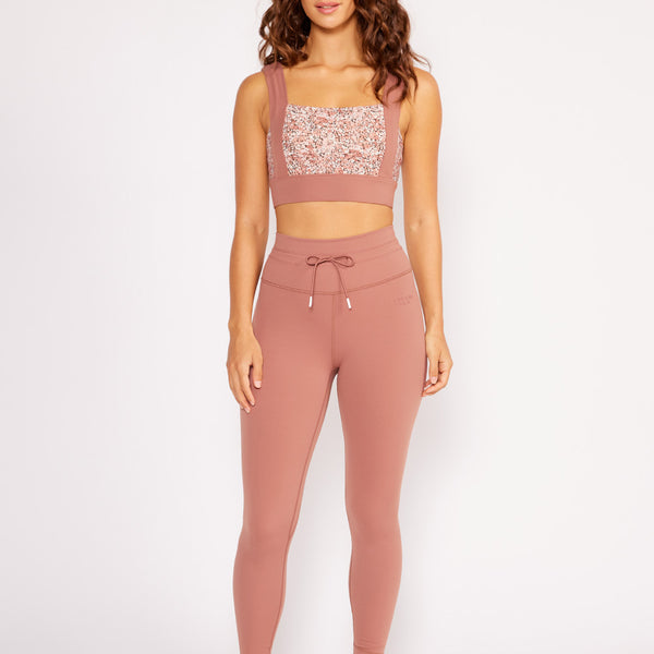 Cream Yoga - Aria 7/8 length legging rosewood