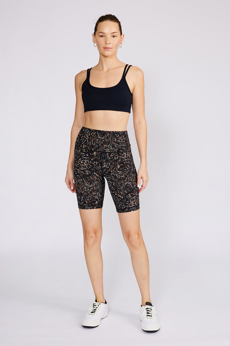 Drew biker shorts brown wave