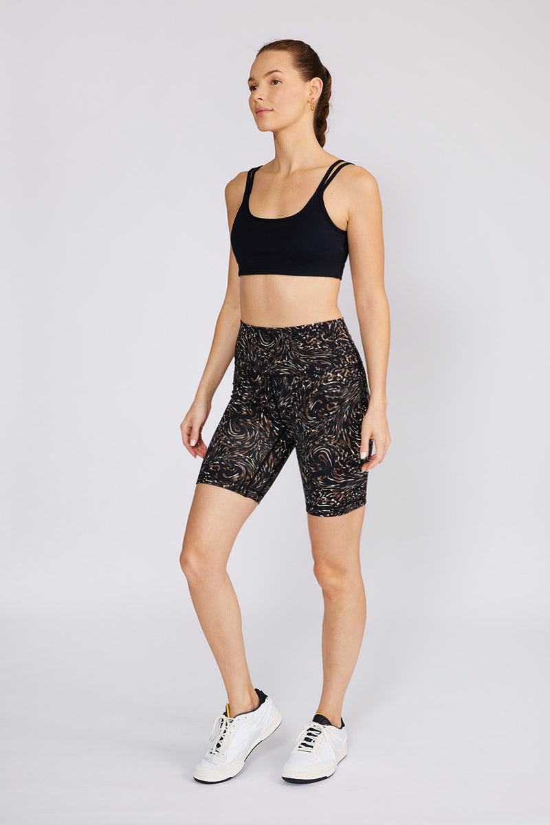 Drew biker shorts brown wave