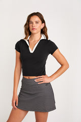 Cream Yoga - Elissa polo top black