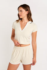 Elissa polo top cream