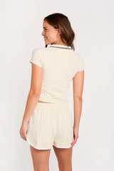 Elissa polo top cream
