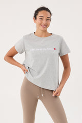 Emily short-sleeve (Barre) tee heather gray