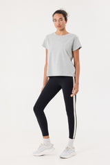 Cream Yoga - Emily short-sleeve (Pilates) tee heather gray