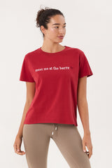 Cream Yoga - Emily short-sleeve (Barre) tee red