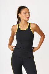 Cream Yoga - Fern tank top black / lemon