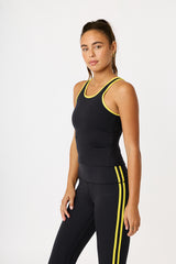 Fern tank top black / lemon