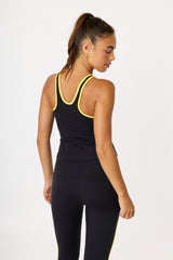 Fern tank top black / lemon