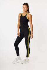 Fern tank top black / lemon