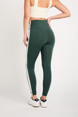 Hana 7/8 side stripe legging emerald