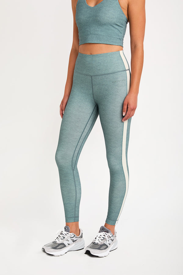Hana 7/8 side stripe legging heather mint