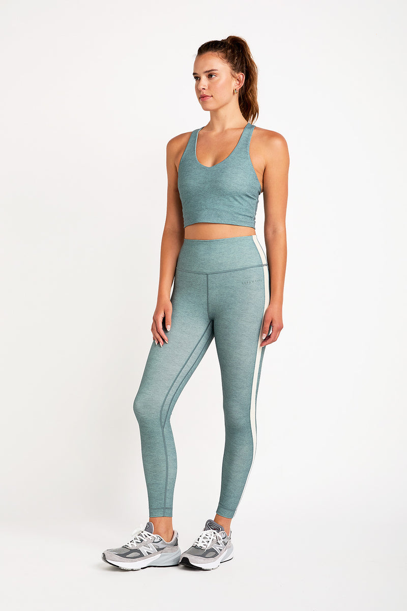 Hana 7/8 side stripe legging heather mint
