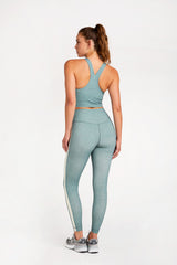 Hana 7/8 side stripe legging heather mint