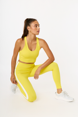 Hana 7/8 side stripe leggings lemon
