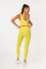 Hana 7/8 side stripe leggings lemon