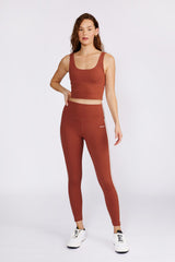Cream Yoga - Hana 7/8 side stripe legging rust