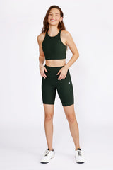 Cream Yoga - Harper biker shorts hunter green 8"