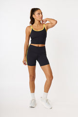 Hera strap bra top black / lemon