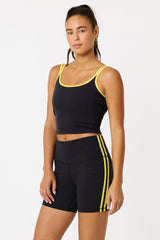 Hera strap bra top black / lemon