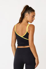 Hera strap bra top black / lemon
