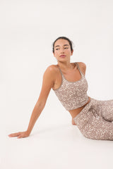Cream Yoga - Hera bra tank taupe cheetah