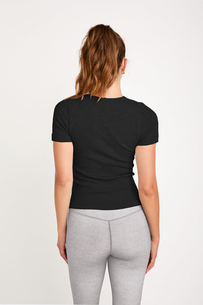 Jade short-sleeve top black
