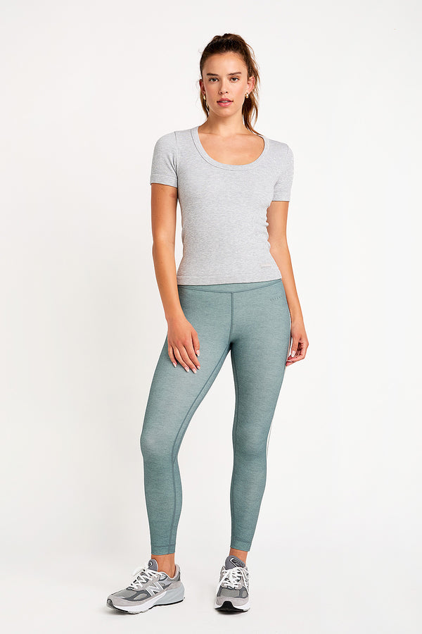 Cream Yoga - Jade ribbed ss top heather gray