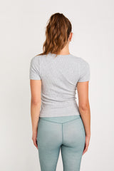 Jade short-sleeve top heather gray