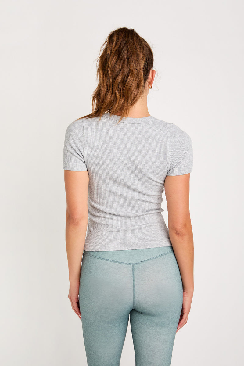 Jade short-sleeve top heather gray