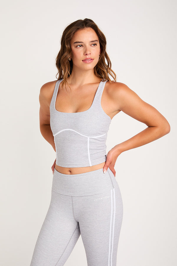 Cream Yoga - Jane bustier bra tank heather gray