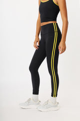 Jenn ribbed leggings black / lemon