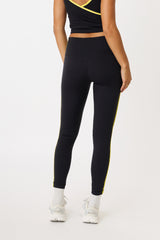Jenn ribbed leggings black / lemon