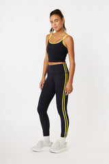 Jenn ribbed leggings black / lemon