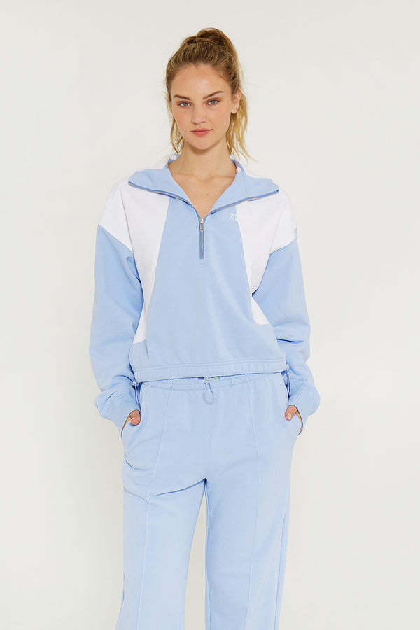 Cream Yoga - Josie half zip fleece sky