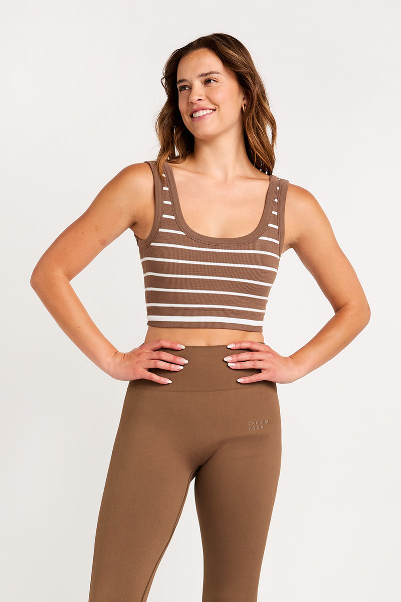 Joyce bra top latte stripes